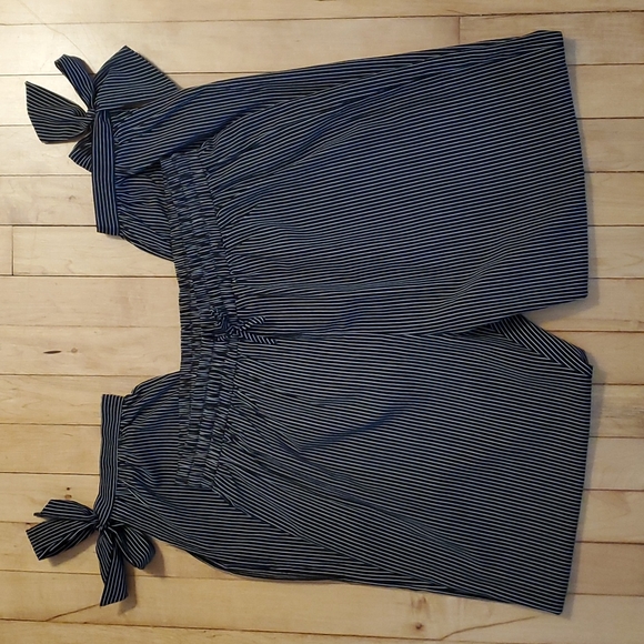 Kaitlyn Loose Striped Drawstring Wide Pants